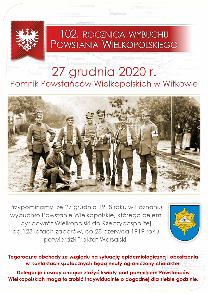 Plakat - 102. rocznica wybuchu Powstania Wielkopolskiego